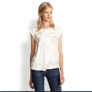 Rebecca Taylor Metallic Foil Top Size 2